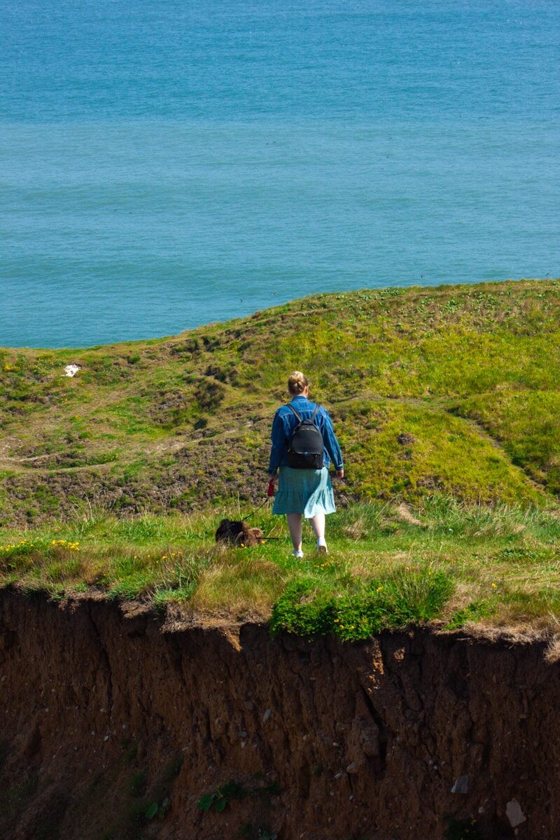 a person standing on a cliff overlooking a body of water